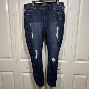 Torrid Bombshell Skinny Jeans Women 18R Distressed Stretch Curvy Y2K Boho